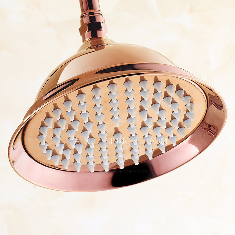 Retro Rose Gold Ceramic Outside Top And Hand Shower Faucets