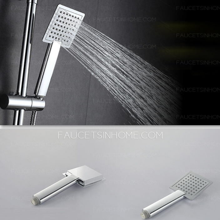 Modern Thermostatic Square Top And Hand Shower Faucets