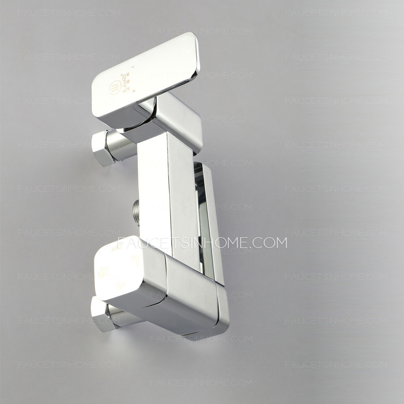 Modern Square Brass Rotate Bathroom Outdoor Shower Faucets System