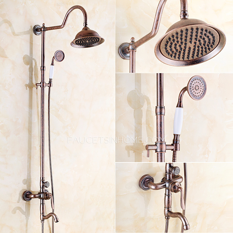 European Style Antique Copper Outside Shower Faucets System