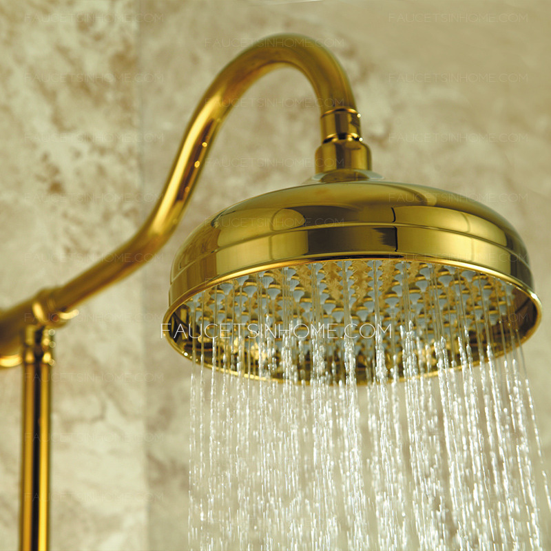 Luxury Polished Brass Outside Bathroom Shower Head And Faucets