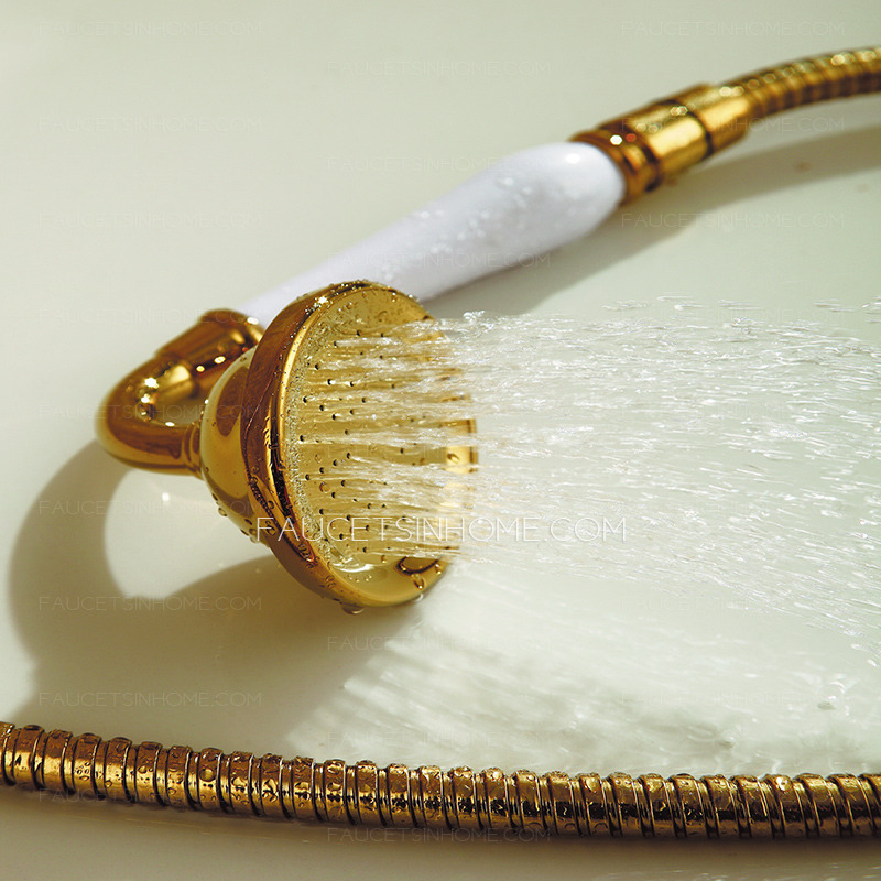 Luxury Polished Brass Outside Bathroom Shower Head And Faucets