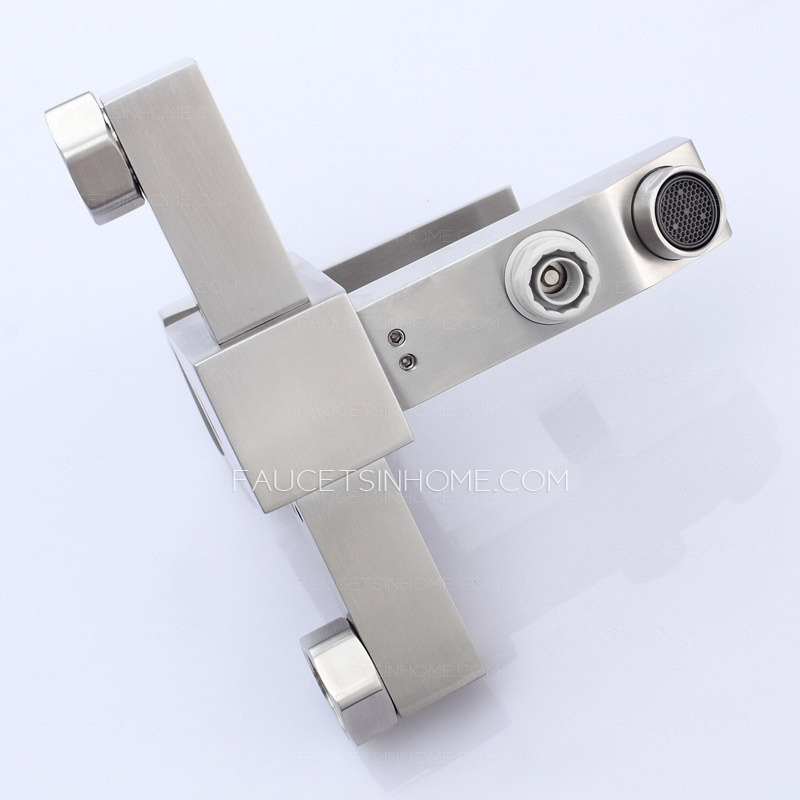 Simple Wall Mount Stainless Steel Bathroom Tub Shower Faucets