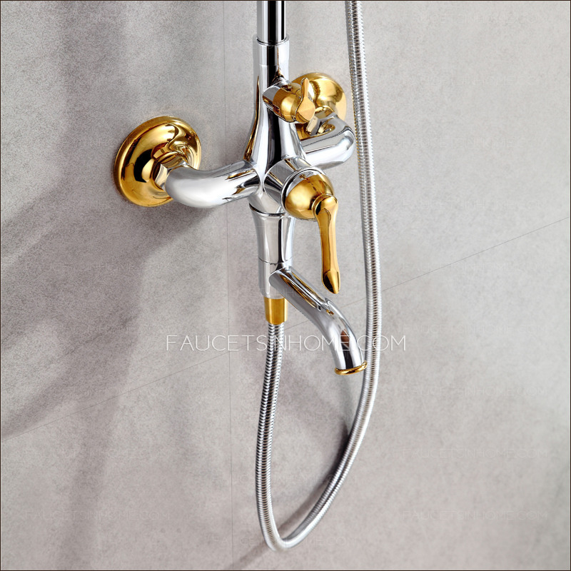 Chic Stainless Steel Gold Designer Shower Faucets System