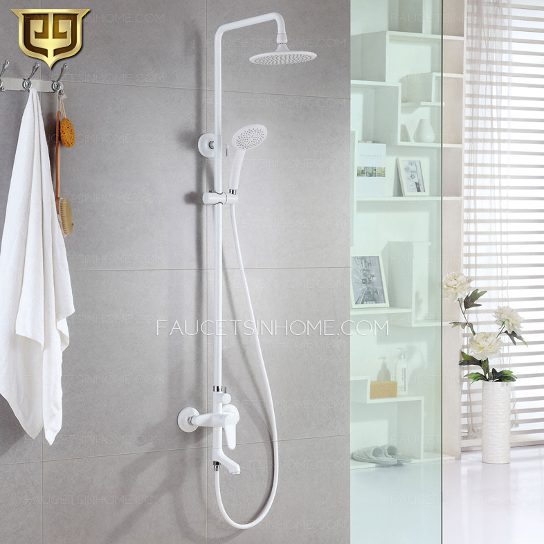 Good Quality White Painting Brass Bathroom Shower Faucets