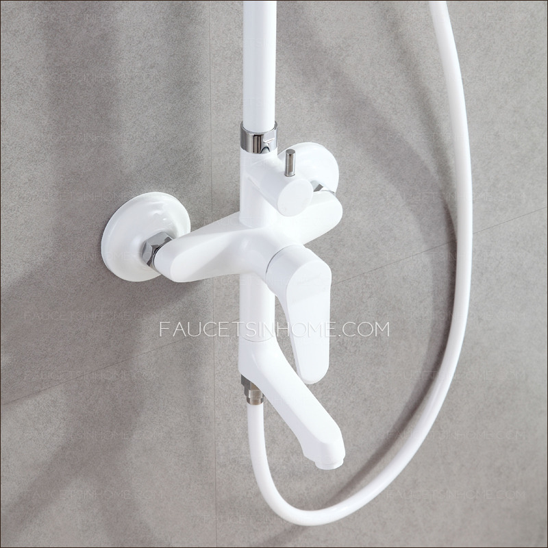 Good Quality White Painting Brass Bathroom Shower Faucets