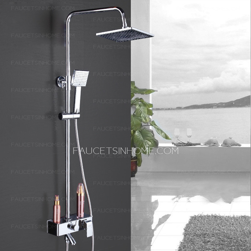 Designer Brass Square Shaped Shower Faucets System(ABS Top Shower)