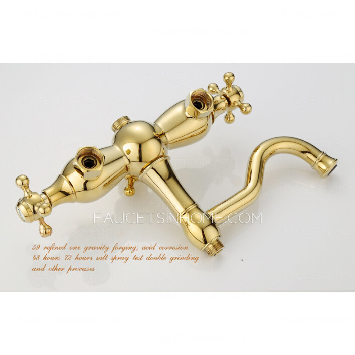 Antique Brass 2 Handle Vintage Shower Faucets System