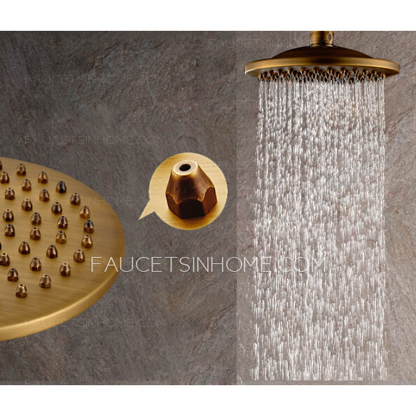 Vintage Brass Bathroom Outdoor Shower Faucets With Shelves