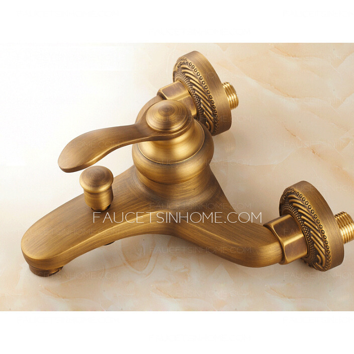 Discount Antique Brass Exposed Tub And Shower Faucets System