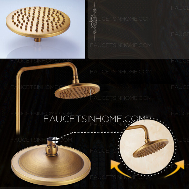 Antique Brass Ceramic Brushed Top And Hand Shower Faucets