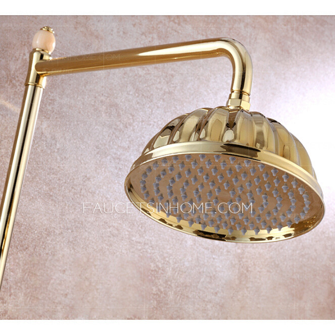 Luxury Jade Polished Brass Outdoor Shower Faucets System