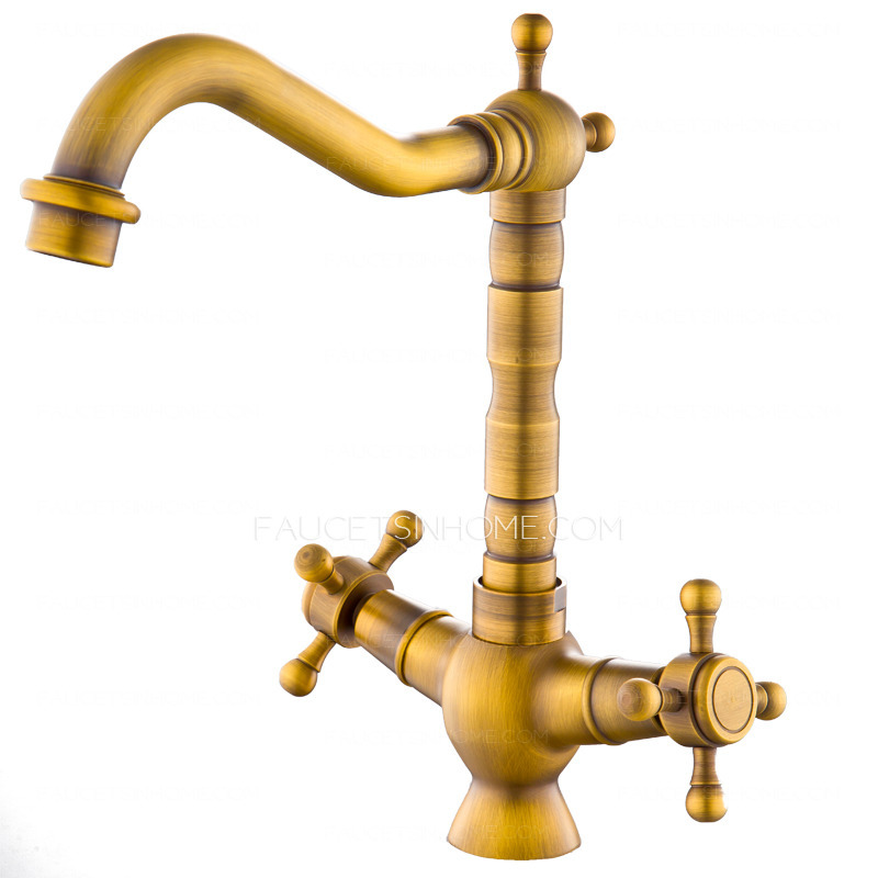 Antique Brass 2 Handle Kitchen Faucets