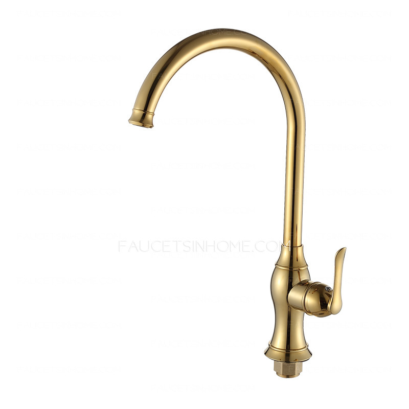 Good Golden Brass Kitchen Faucets Single Hole Single Handle