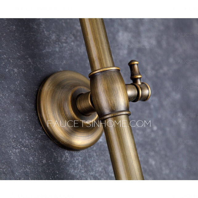 Retro Antique Bronze High Bathroom Exposed Shower Faucets System