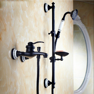 Vintage Oil Rubbed Bronze Exposed Hand Shower Faucets With Soap Dish