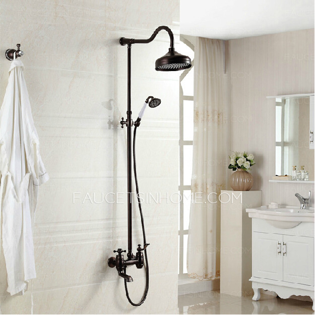 Luxury Cross Handle Oil Rubbed Bronze Outdoor Shower Faucets