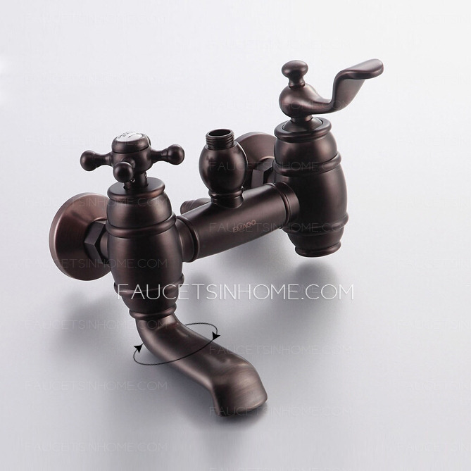 Luxury Cross Handle Oil Rubbed Bronze Outdoor Shower Faucets