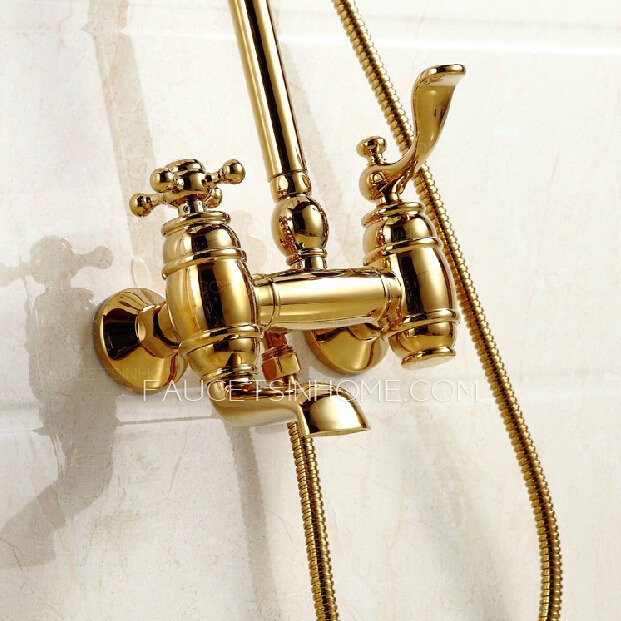 Peerless Gold Brass Bathroom Outside Shower Heads And Faucets