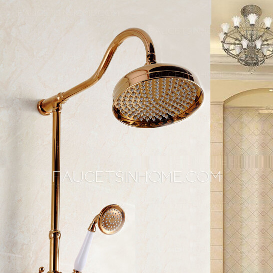 Best Sale Rose Gold Brass Rain Water Bathroom Shower Faucets