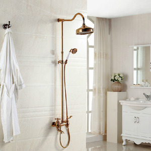 Best Sale Rose Gold Brass Rain Water Bathroom Shower Faucets