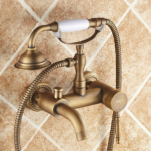 Top Rated Antique Brass Phone-Shaped Tub Shower Faucets