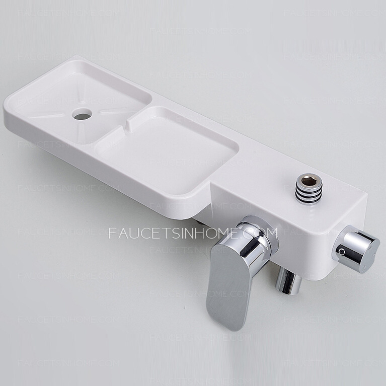 Modern Brass Rain Shower Faucet For Bathroom With Shelf