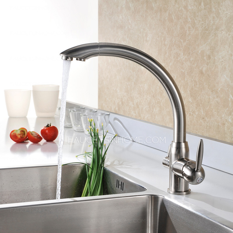 Best Brass Brushed Nickel Kitchen Faucets Two Handle