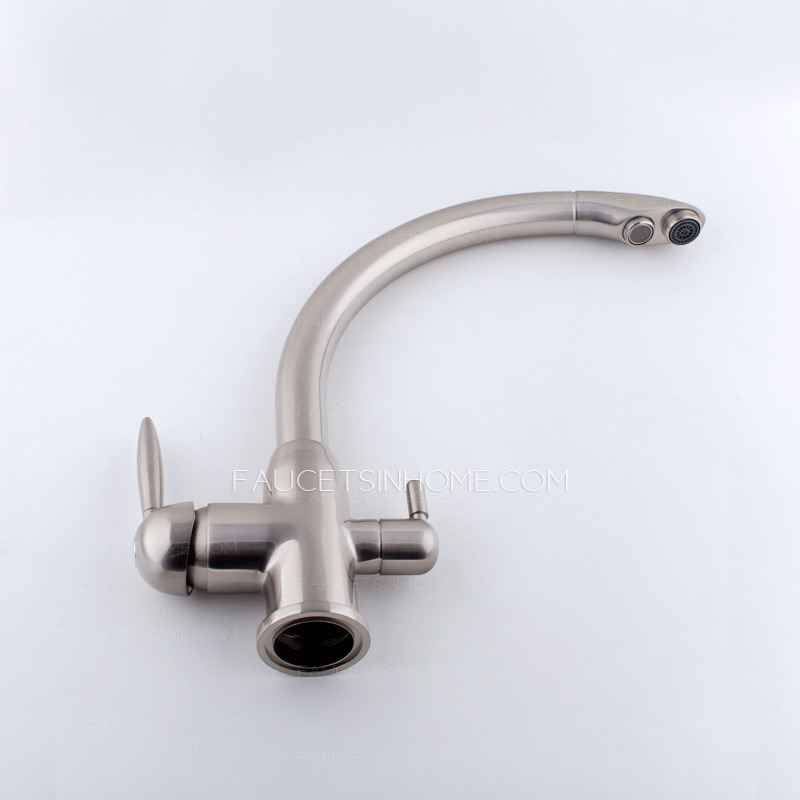 Best Brass Brushed Nickel Kitchen Faucets Two Handle