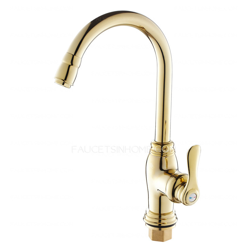 Unique High Golden Vessel Mount Brass Kitchen Faucets