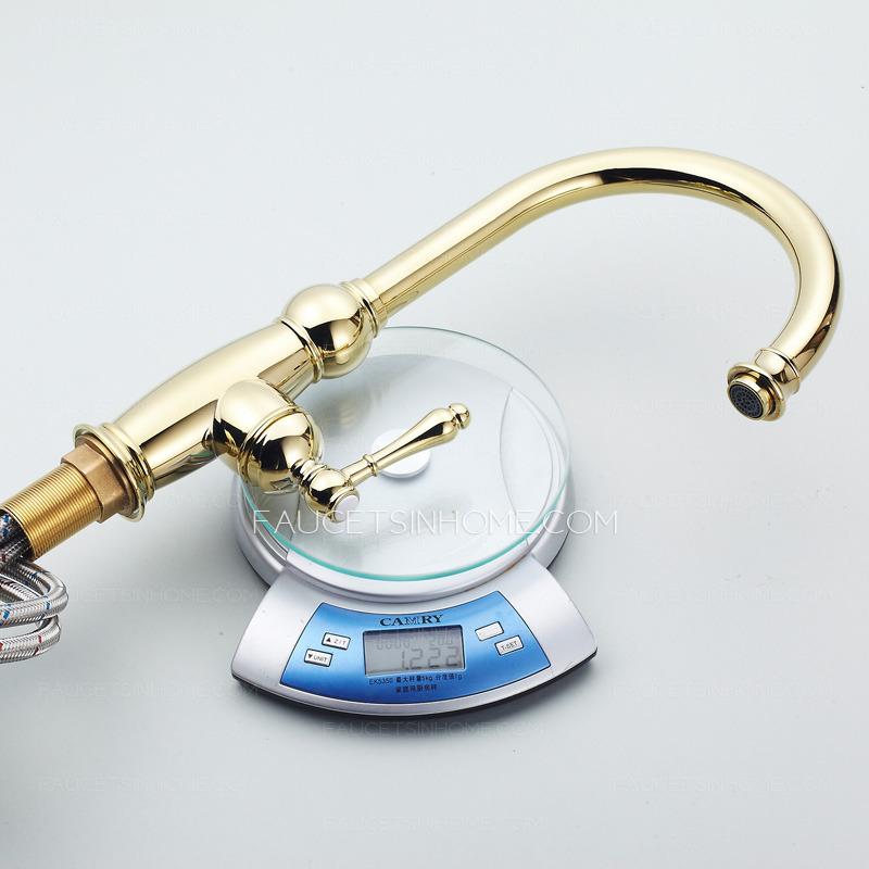 Classical Golden Rotate 360 Brass Kitchen Sink Faucets