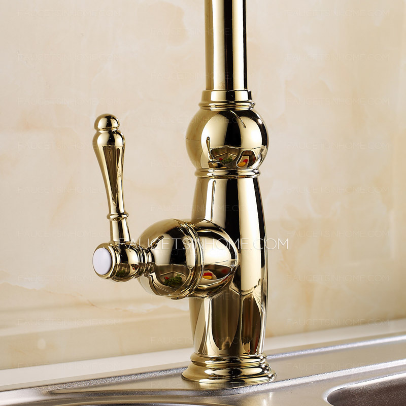 Classical Golden Rotate 360 Brass Kitchen Sink Faucets