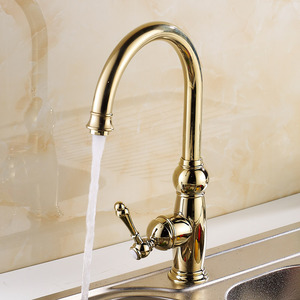 Classical Golden Rotate 360 Brass Kitchen Sink Faucets