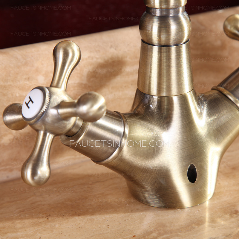 Quality Antique Bronze Kitchen Sink Faucets 2 Handles
