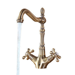 Quality Antique Bronze Kitchen Sink Faucets 2 Handles