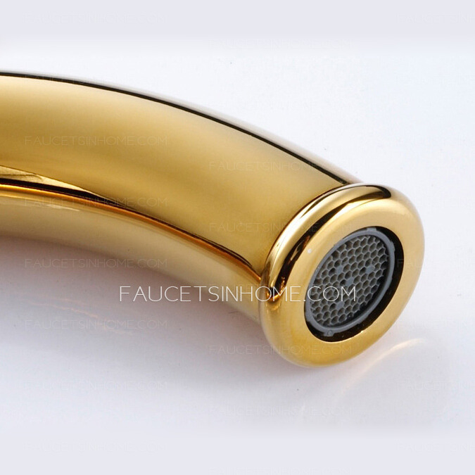 Luxury Gold Polished Brass Kitchen Faucets One Hole