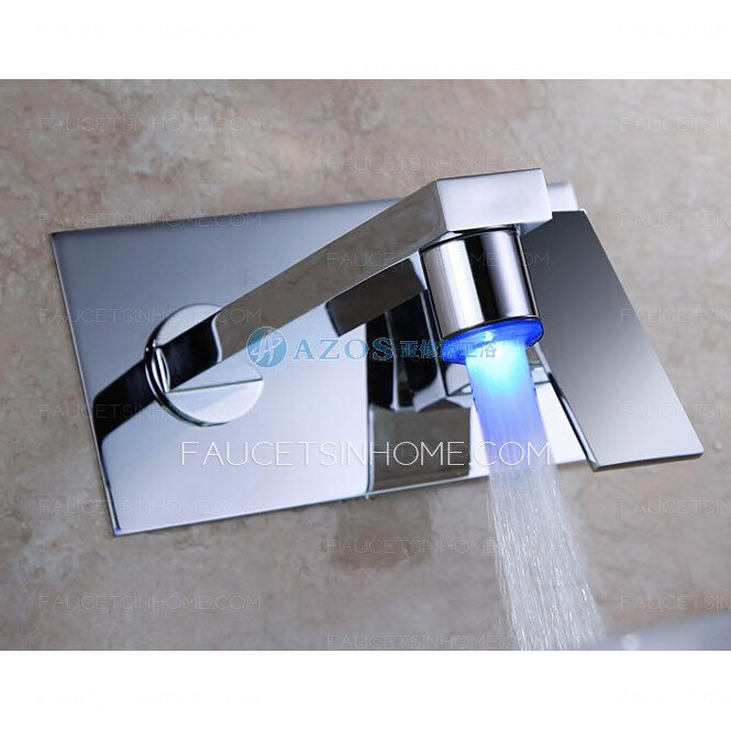 Best Brass Two Hole Concealed Wall Mount LED Faucets