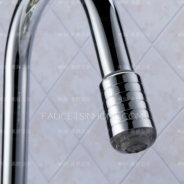 Simple Brass Single Hole Kitchen Sink LED Faucets