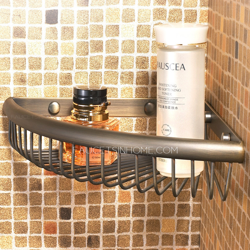 Best Antique Bronze Wire Bathroom Corner Shelves