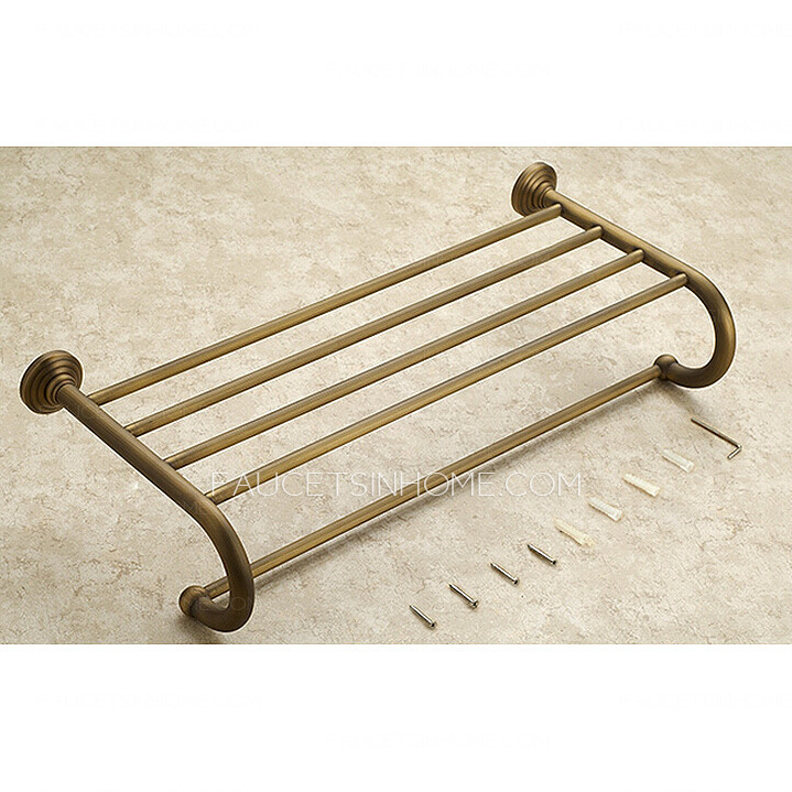 Affordable Antique Brass Brushed Wall Mounted Bathroom Shelves