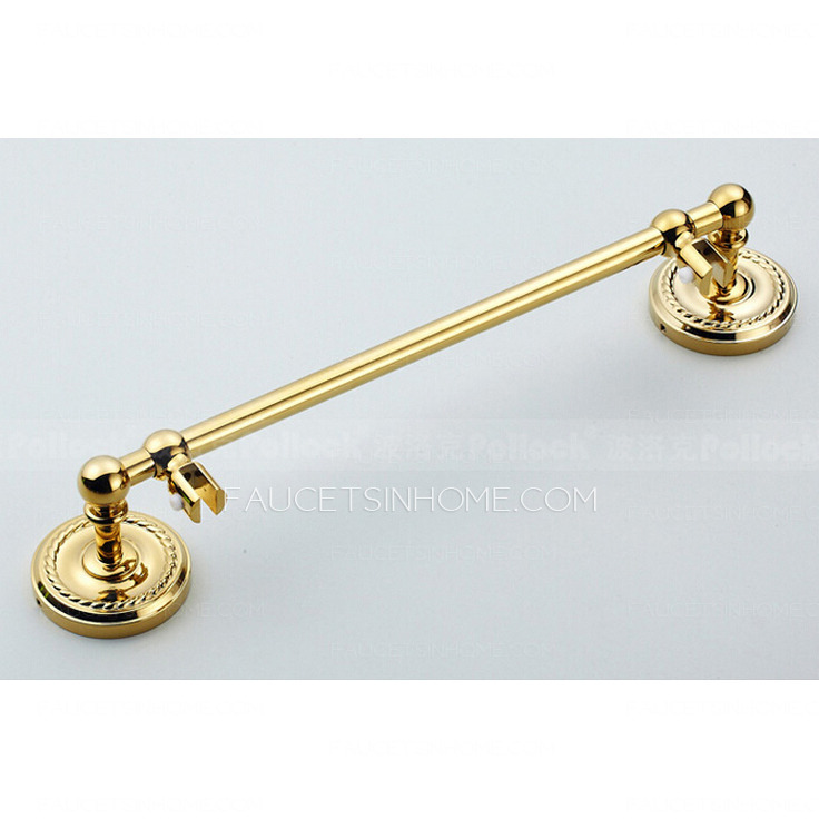 Golden Double Brass Glass Shelves For Bathroom