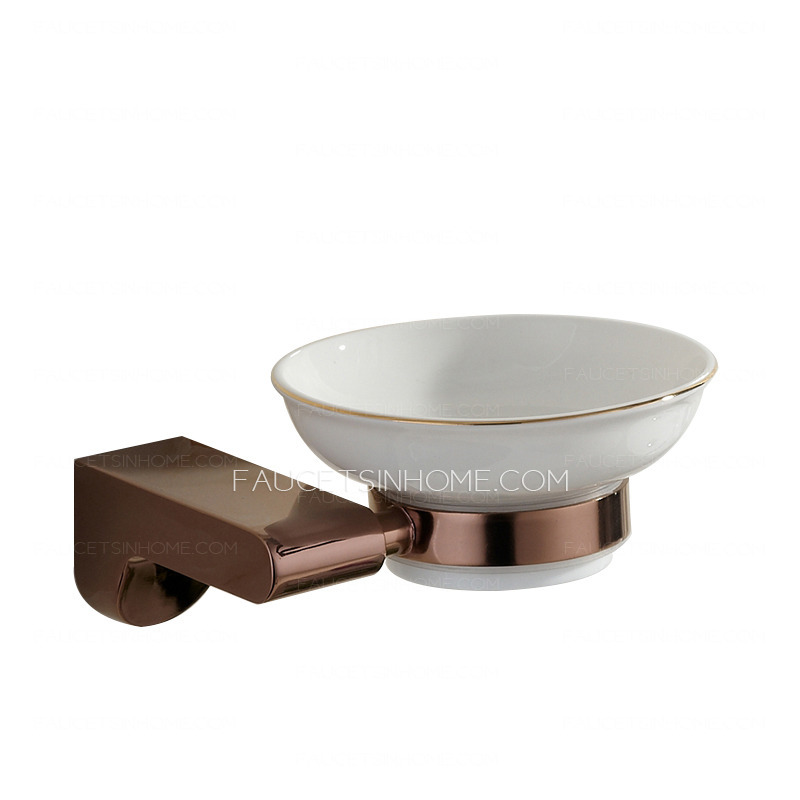 Simple Designer Rose Gold Bathroom Soap Dishes