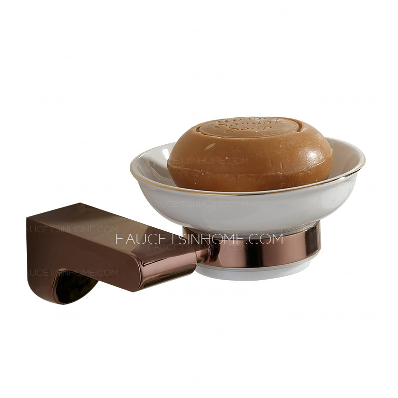 Simple Designer Rose Gold Bathroom Soap Dishes