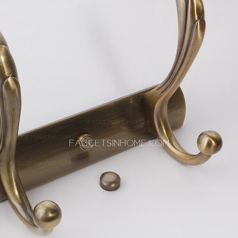 Antique Bronze 4-Hooks Wall Mounted Robe Hooks