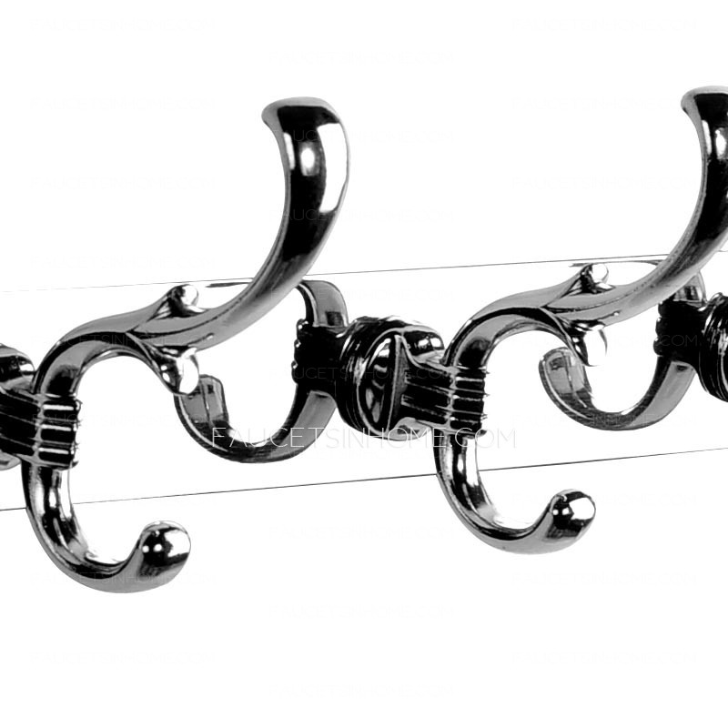 Thick Stainless Steel 5-Hooks Hanging Robe Hooks