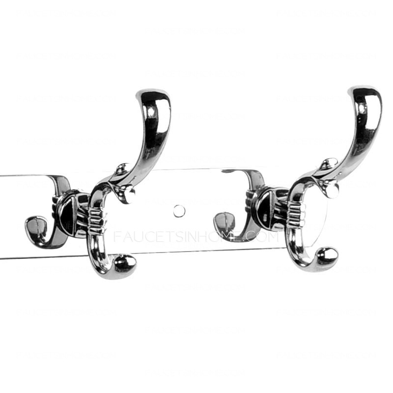 Thick Stainless Steel 5-Hooks Hanging Robe Hooks