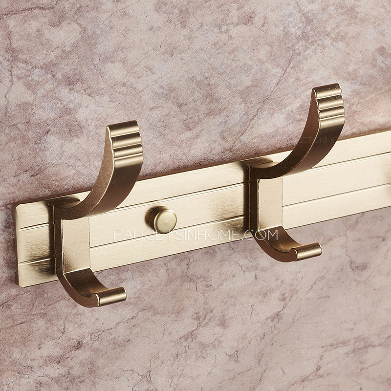 Modern Aluminum 5 Hooks Bronze Robe Hooks 