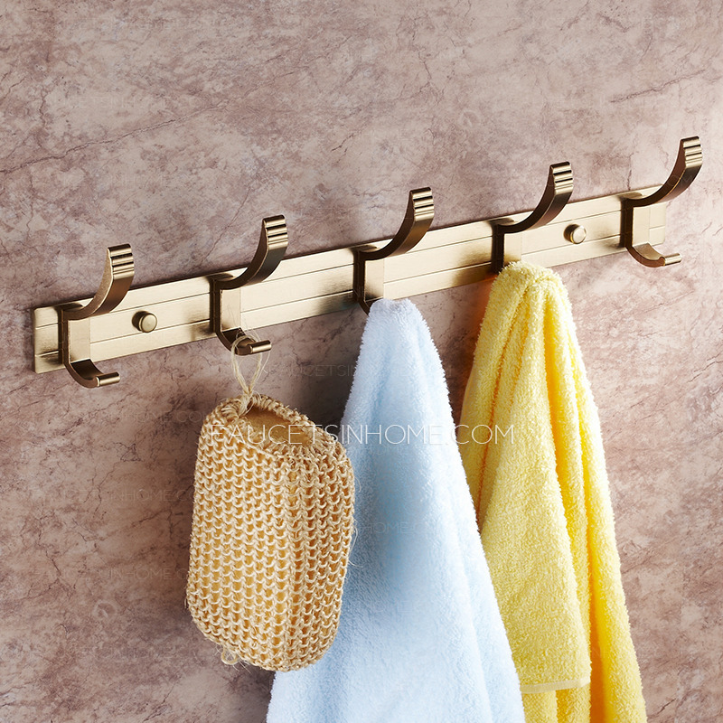 Modern Aluminum 5 Hooks Bronze Robe Hooks 