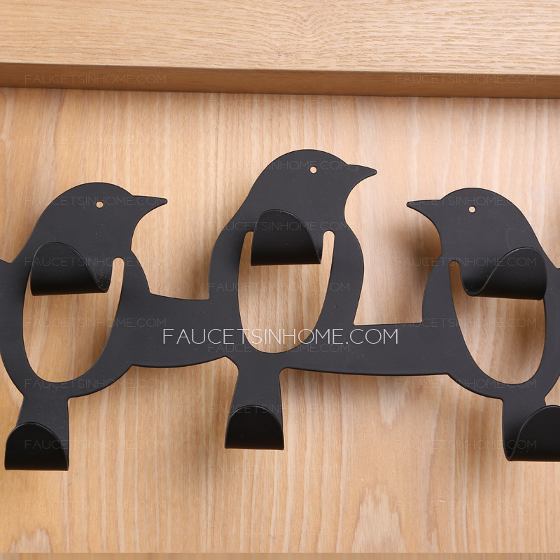 Decorative Iron Black Hanging Robe Hooks