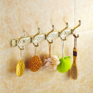 Luxury Polished Brass 5 Hooks Robe Hooks